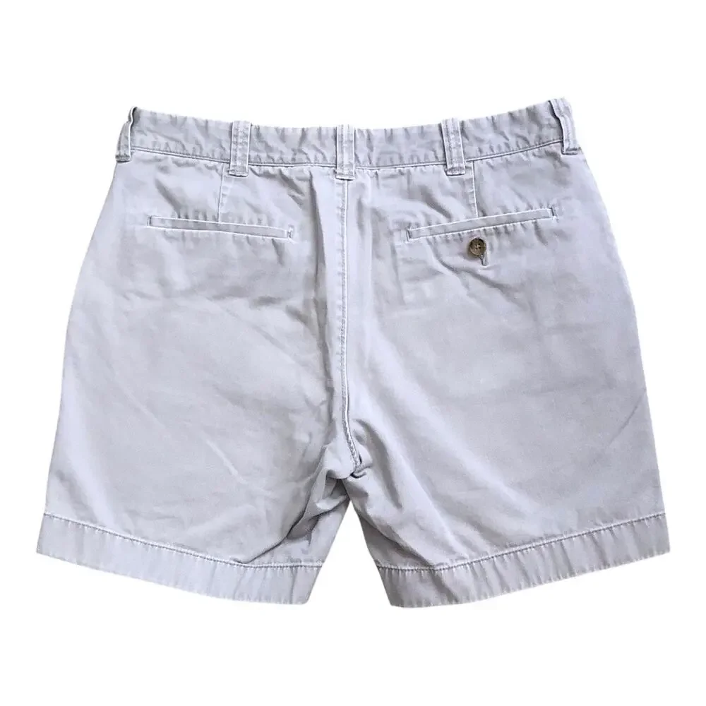 J Crew Reade Shorts Mens 31W Gray Chino 100% Cotton Flat Front Casual Preppy